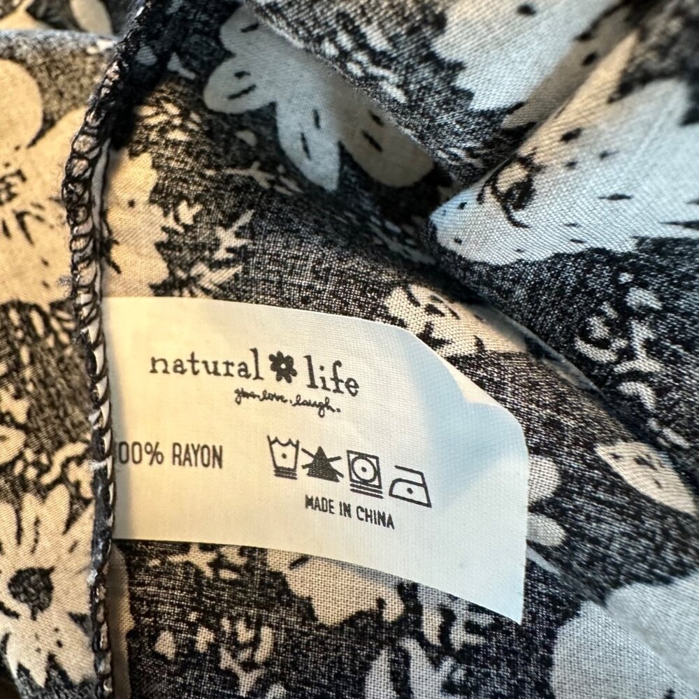 NWOT Natural Life Womens Black & Beige Floral Elastic Waist Maxi Skirt Size M - Picture 7 of 8